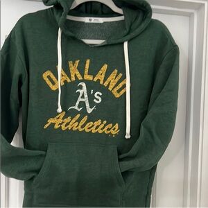 Women’s 47 Brand Oakland Athletics Green Pullover Hoodie with Gold Logo